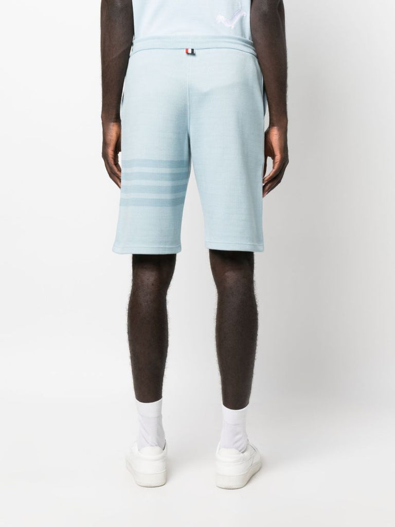 Blue 4-bar Cotton Track Shorts