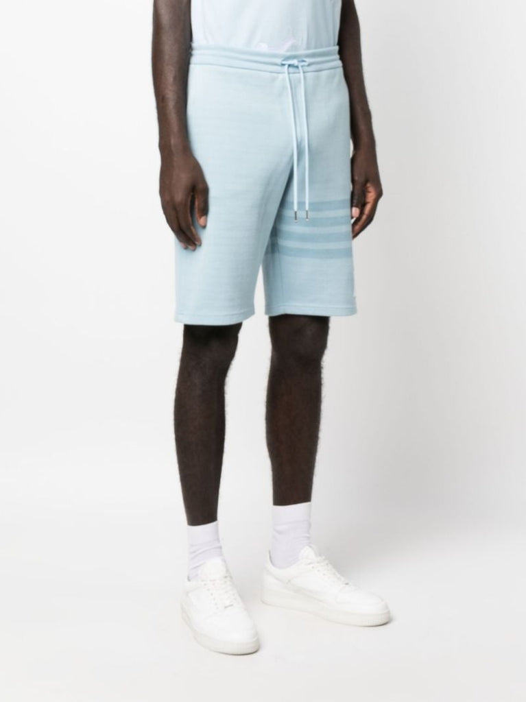 Blue 4-bar Cotton Track Shorts