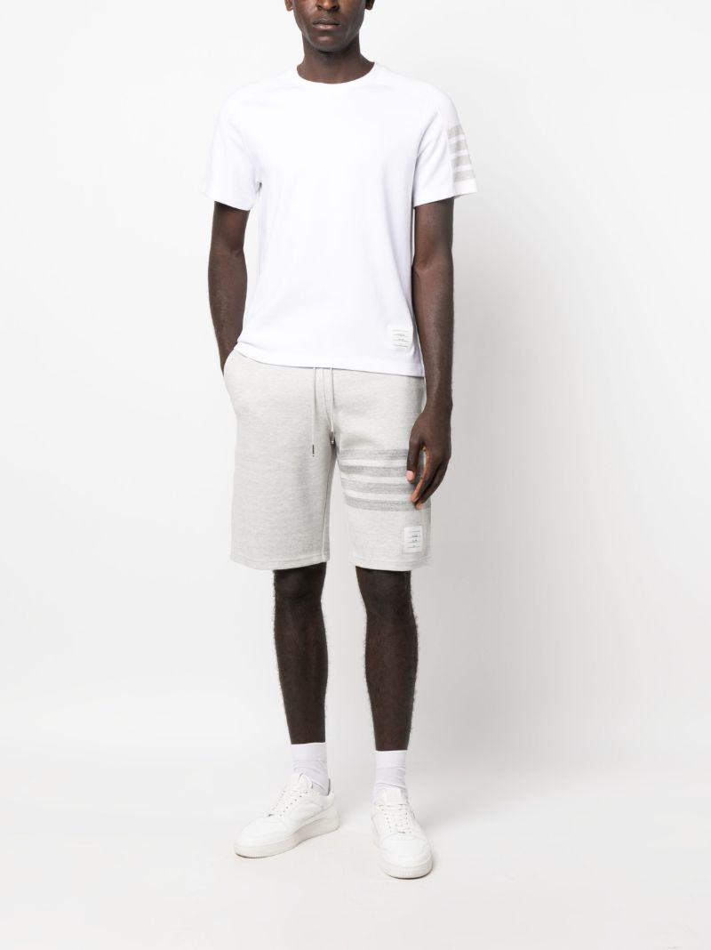 White 4-bar Cotton T-shirt