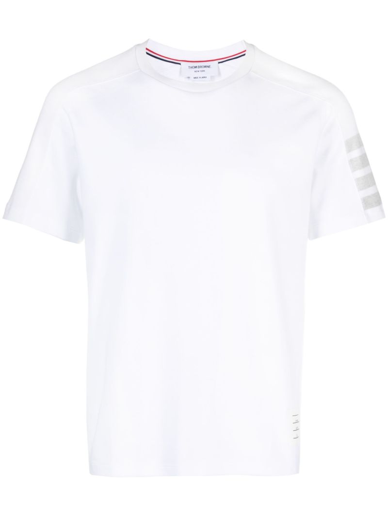 White 4-bar Cotton T-shirt
