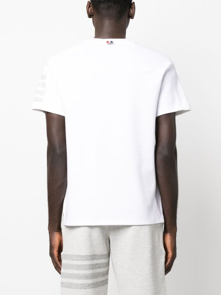 White 4-bar Cotton T-shirt