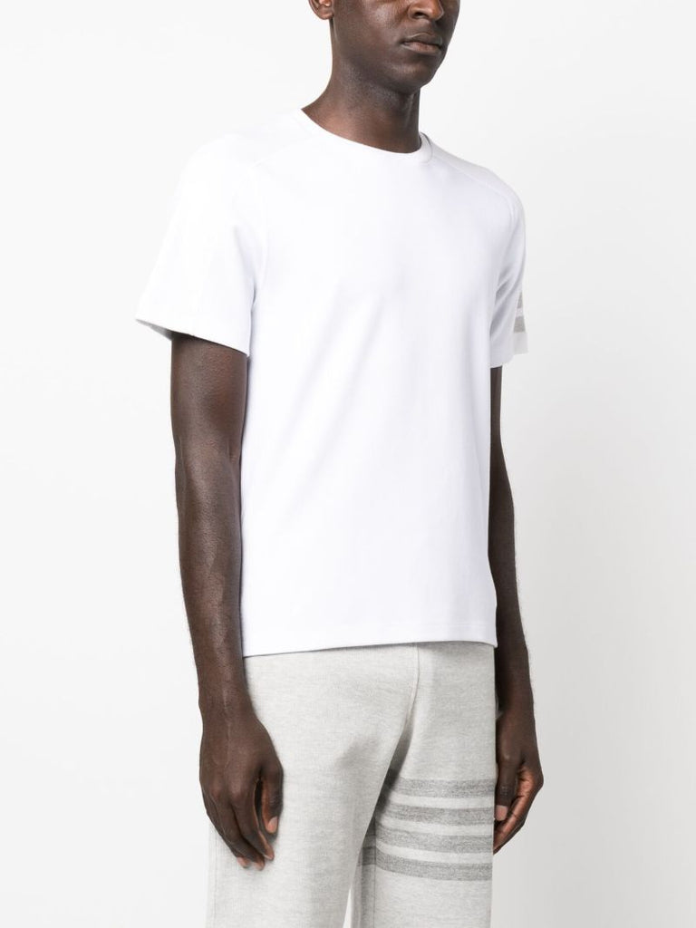 White 4-bar Cotton T-shirt