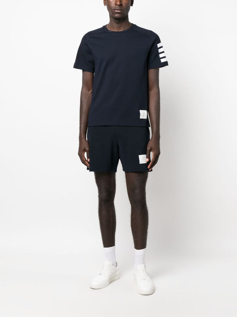 Blue 4-bar Cotton T-shirt