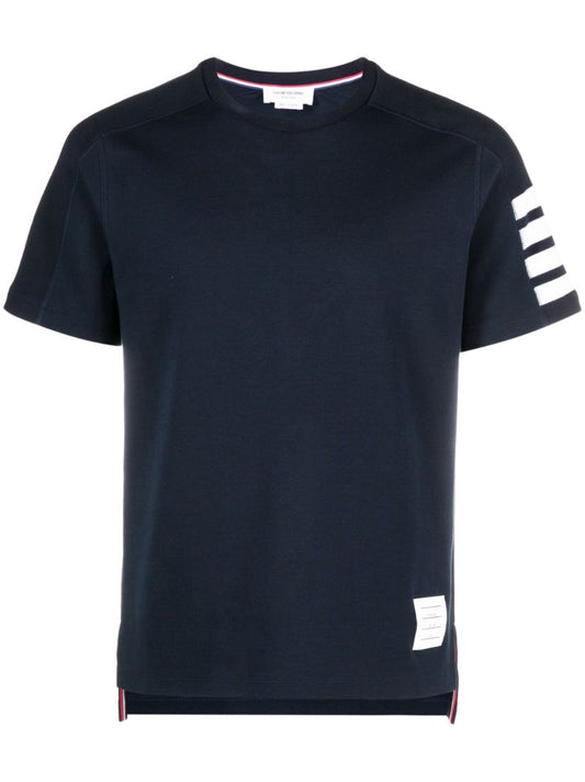 Blue 4-bar Cotton T-shirt