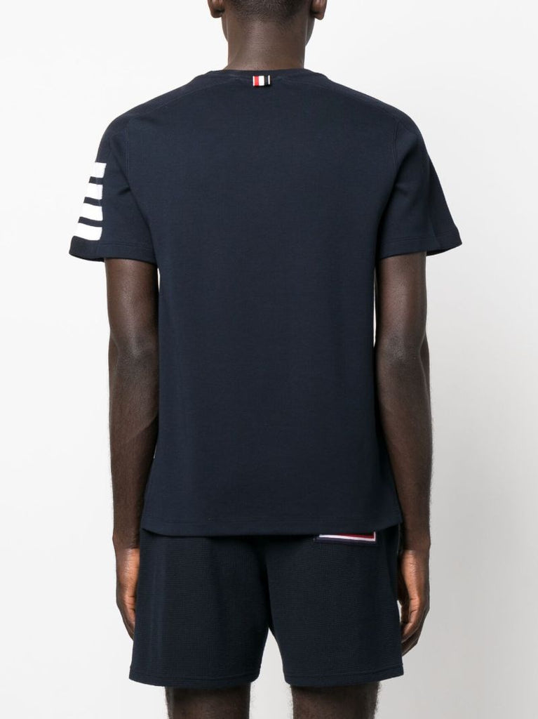 Blue 4-bar Cotton T-shirt