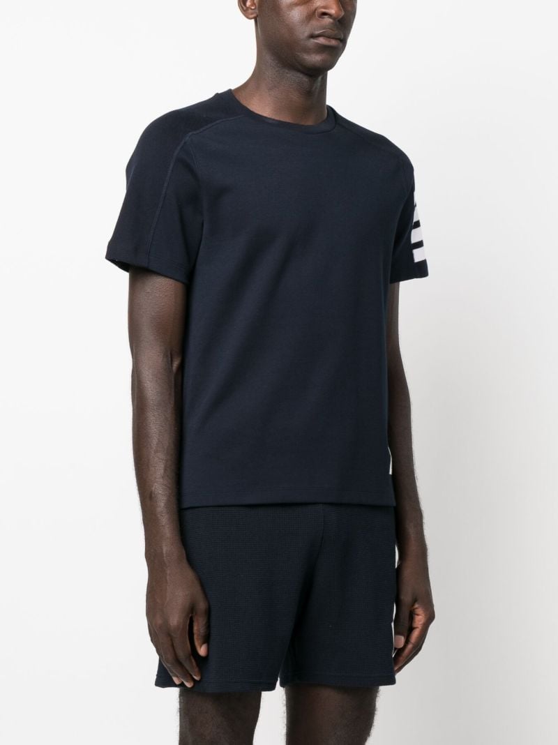 Blue 4-bar Cotton T-shirt