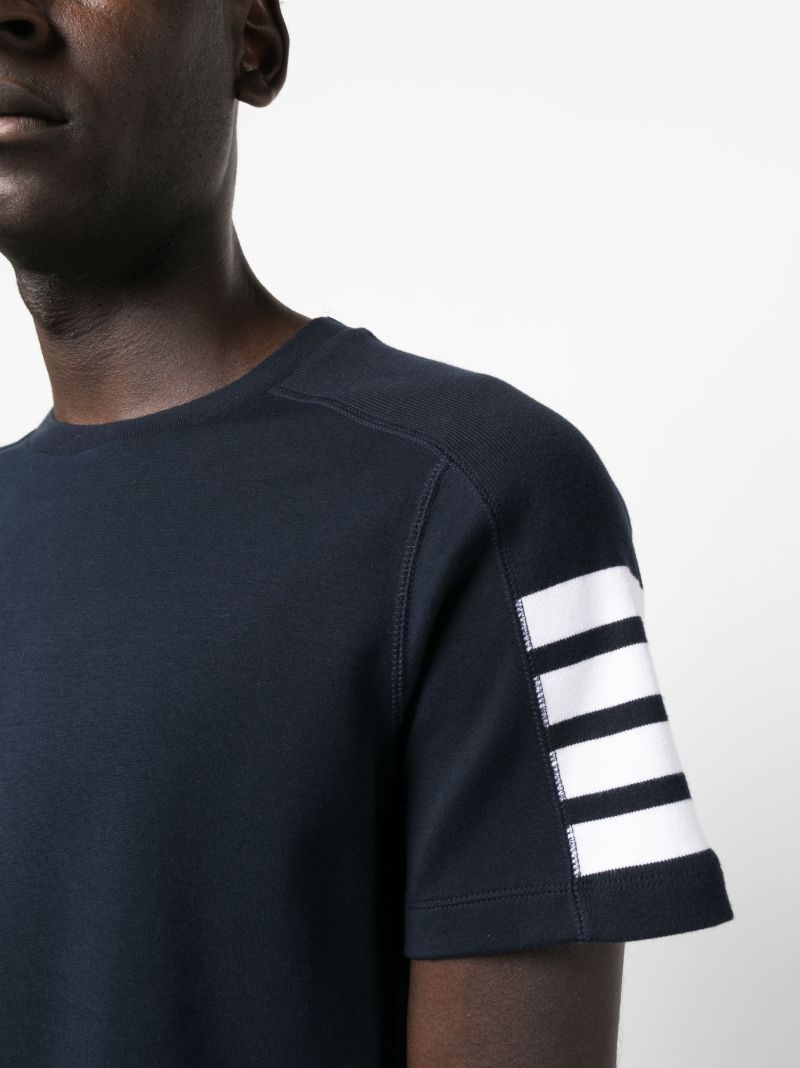 Blue 4-bar Cotton T-shirt