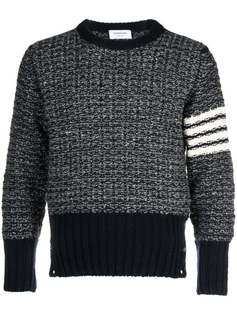 Navy 4-bar Wool Sweatshirt