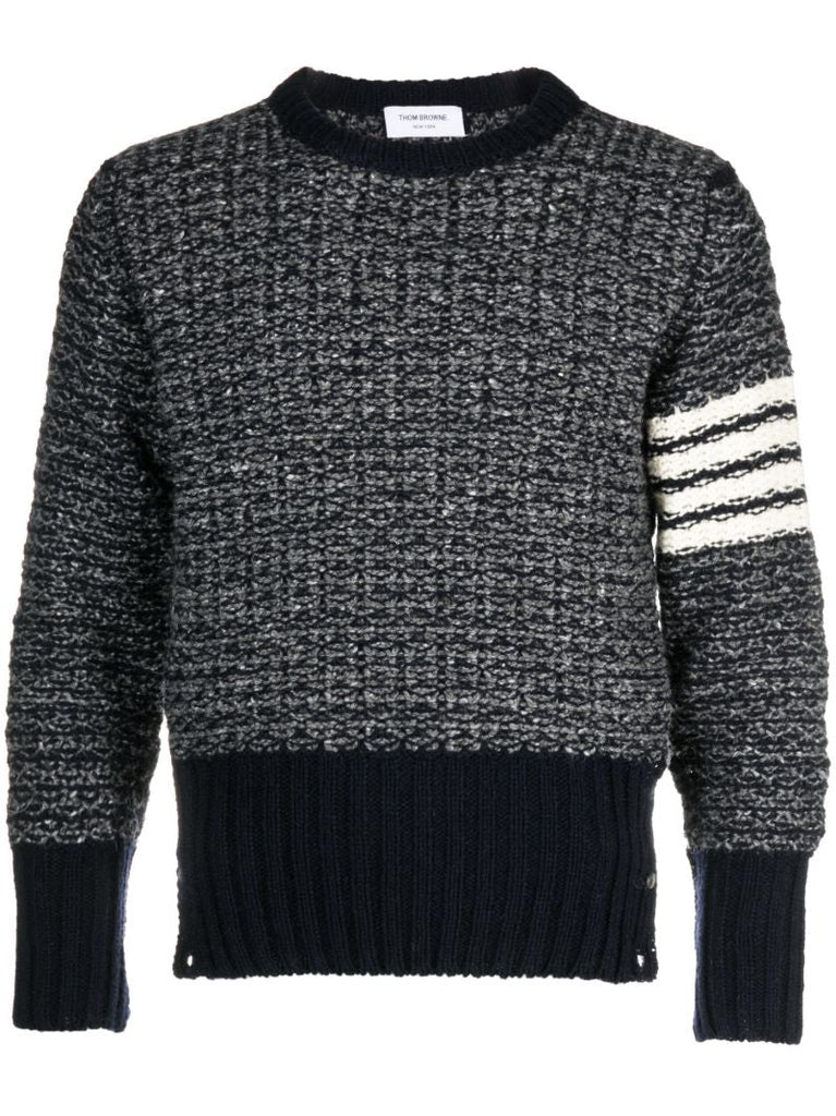 Navy 4-bar Wool Sweatshirt
