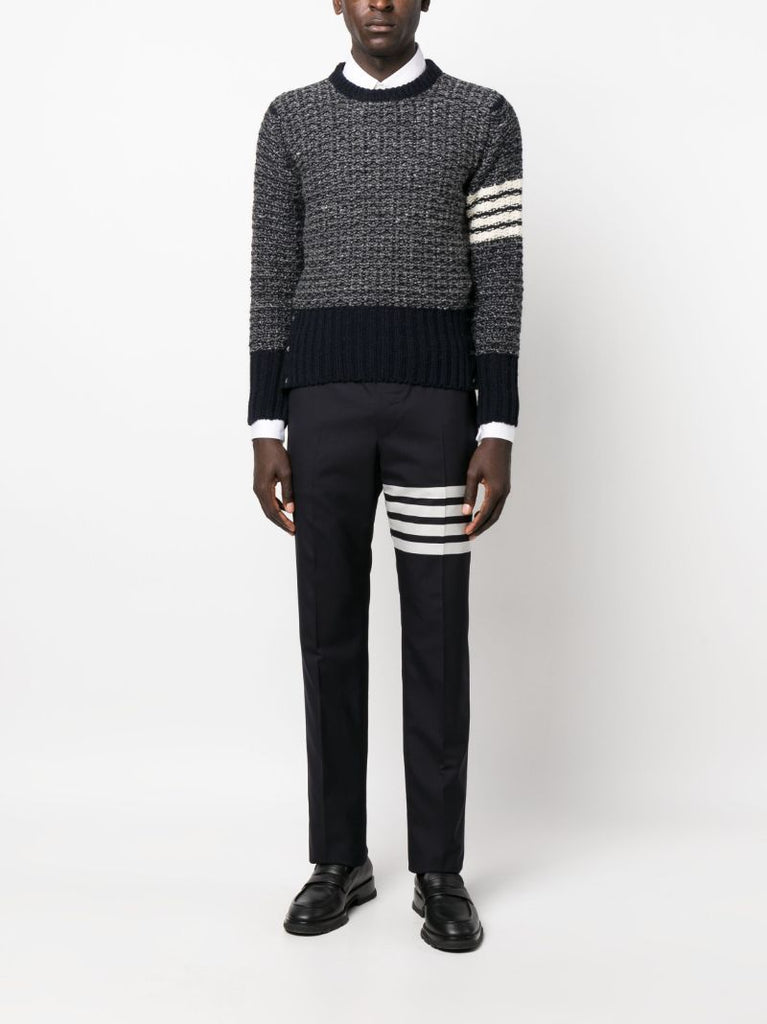 Navy 4-bar Wool Sweatshirt