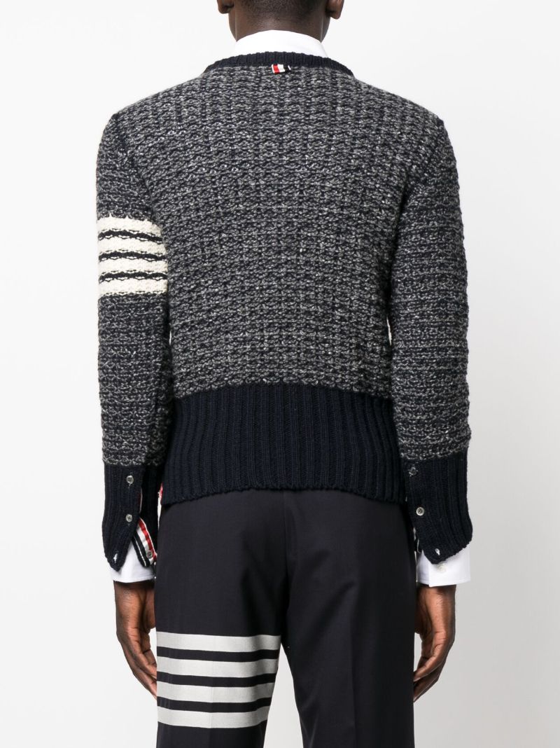 Navy 4-bar Wool Sweatshirt