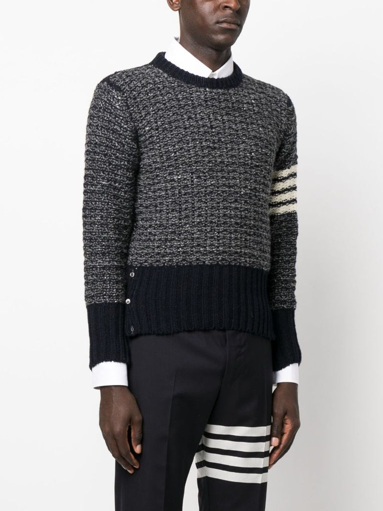 Navy 4-bar Wool Sweatshirt