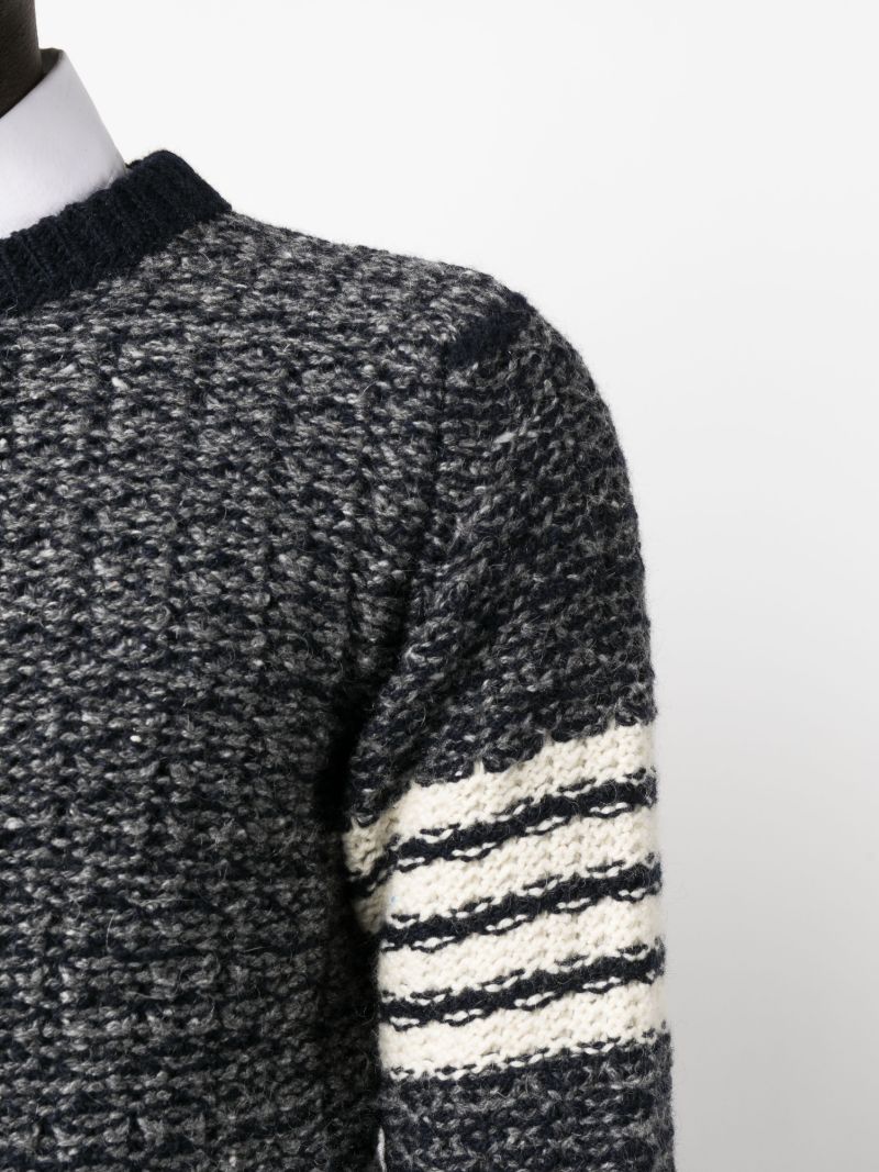 Navy 4-bar Wool Sweatshirt