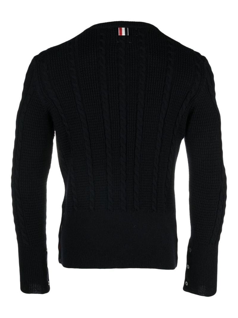 Blue Cable-knit Virgin Wool Sweater