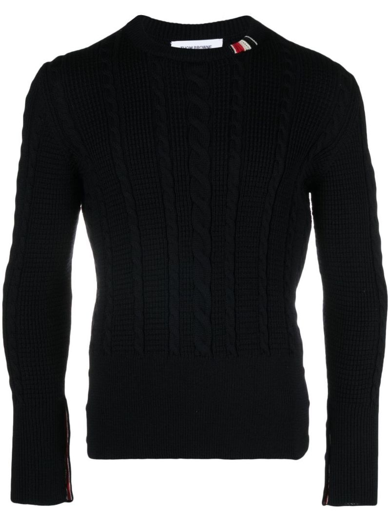 Blue Cable-knit Virgin Wool Sweater