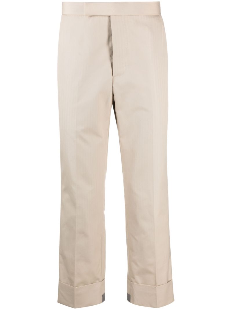Neutral Tailored Straight-leg Trousers