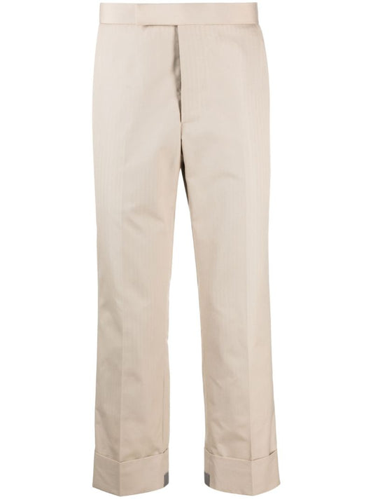 Neutral Tailored Straight-leg Trousers