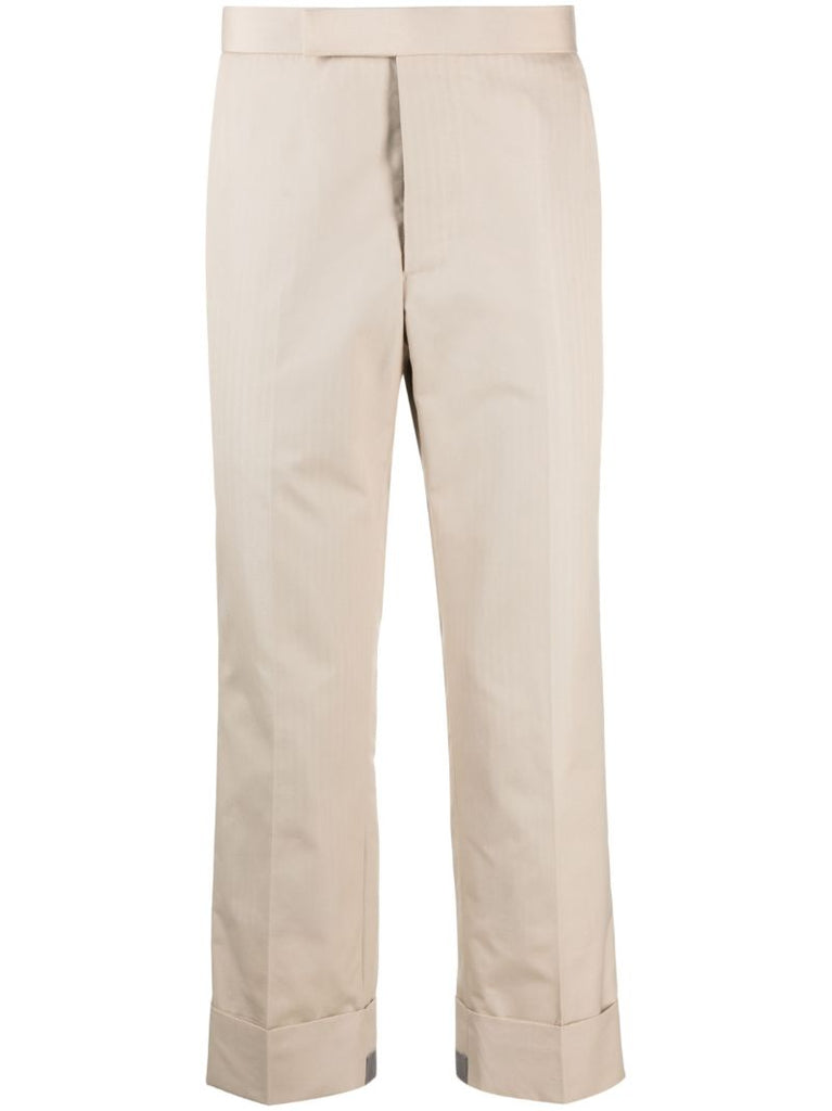 Neutral Tailored Straight-leg Trousers