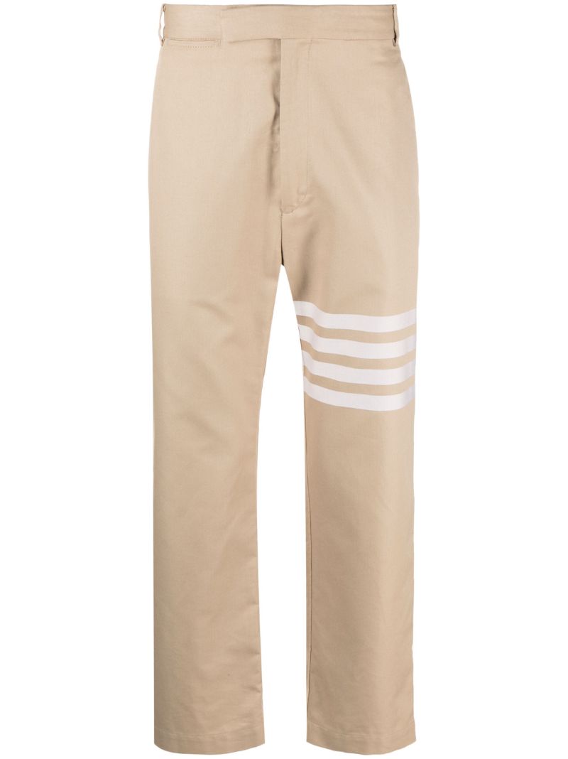 Neutral 4-bar Straight-leg Cotton Trousers