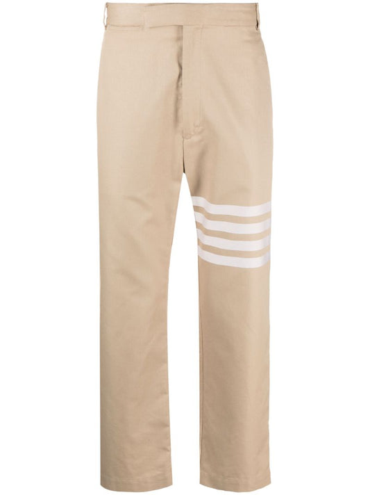 Neutral 4-bar Straight-leg Cotton Trousers