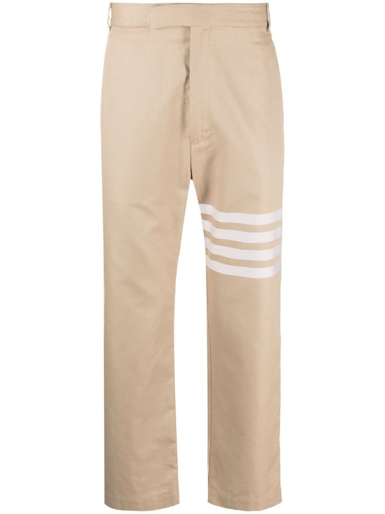 Neutral 4-bar Straight-leg Cotton Trousers
