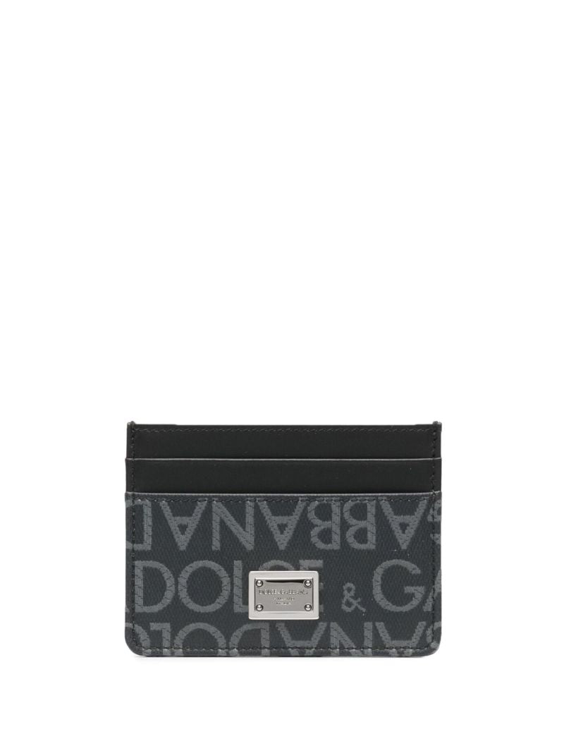 Black Logo Print Cardholder