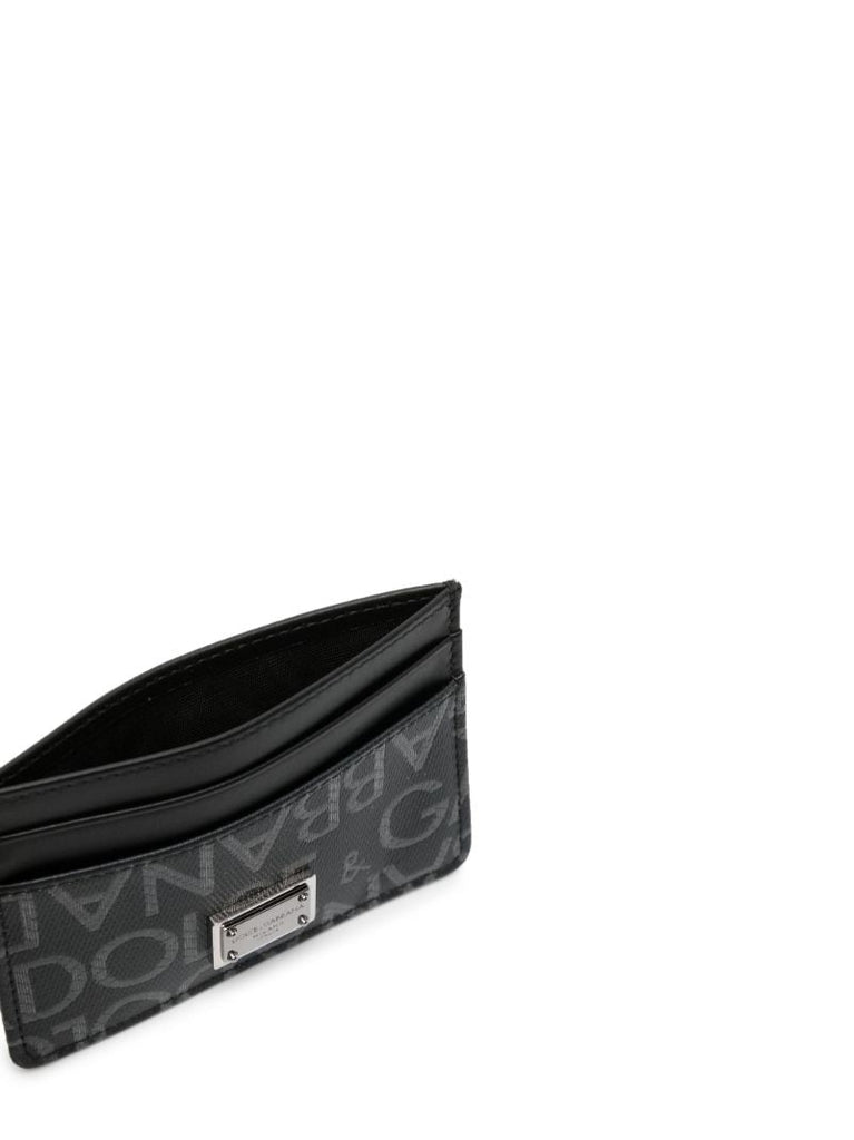 Black Logo Print Cardholder