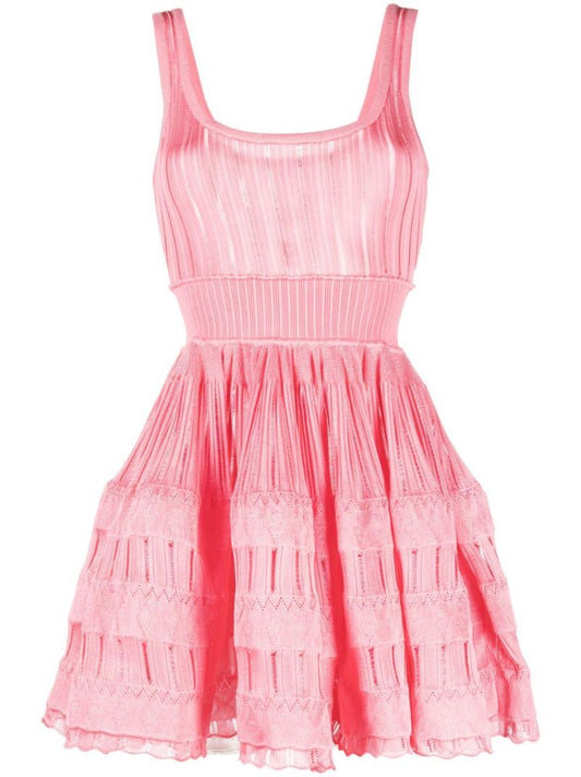 Pink Crinoline Sleeveless Mini Dress