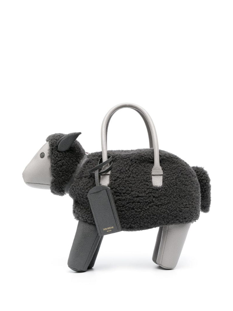 Grey Sheep Shearling Tote Bag