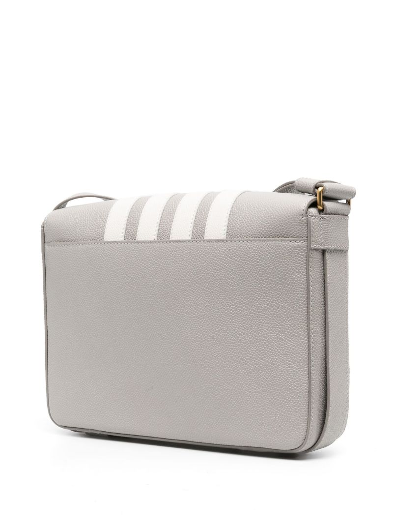 Grey Reporter 4-bar Stripe Shoulder Bag