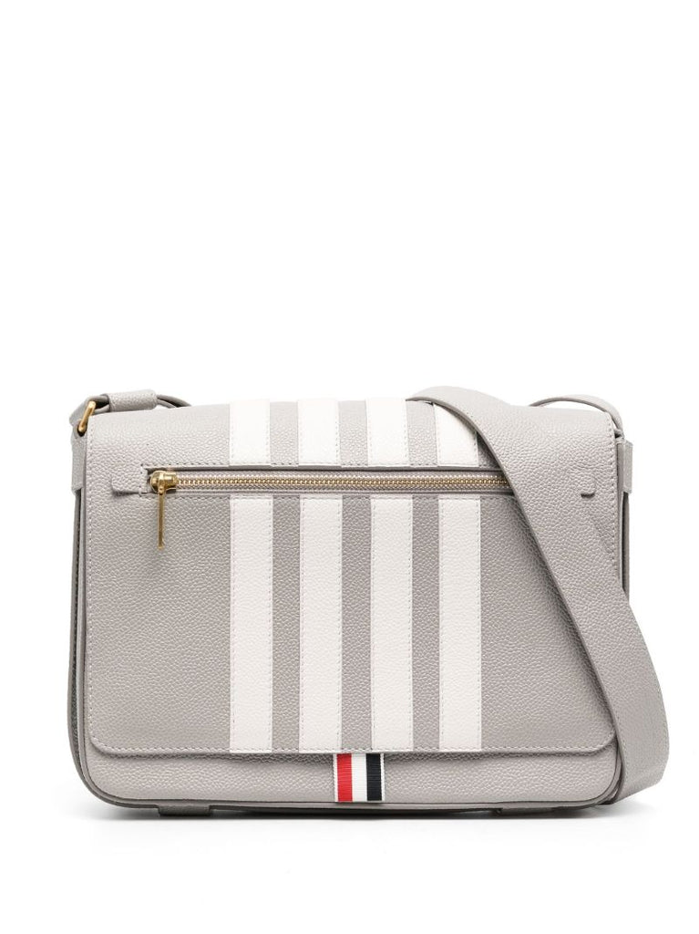 Grey Reporter 4-bar Stripe Shoulder Bag