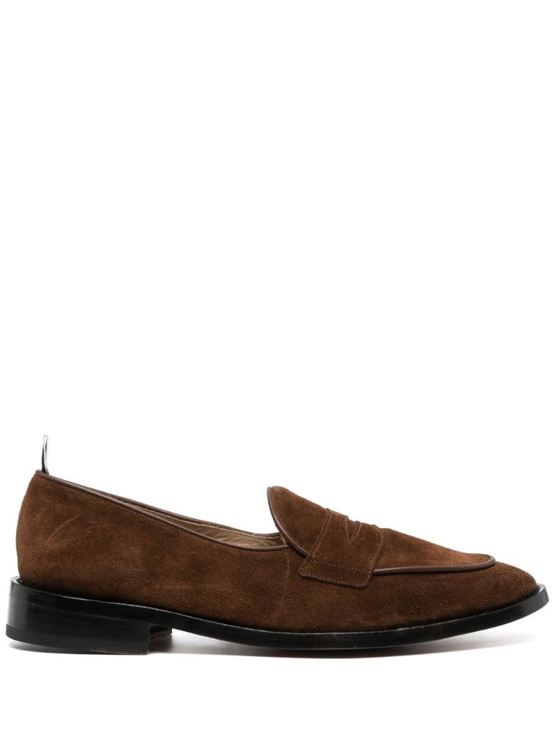 Brown Varsity Suede Penny Loafers