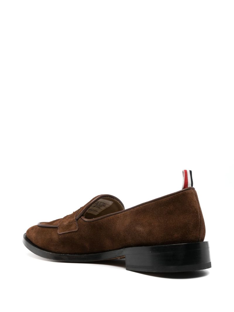 Brown Varsity Suede Penny Loafers