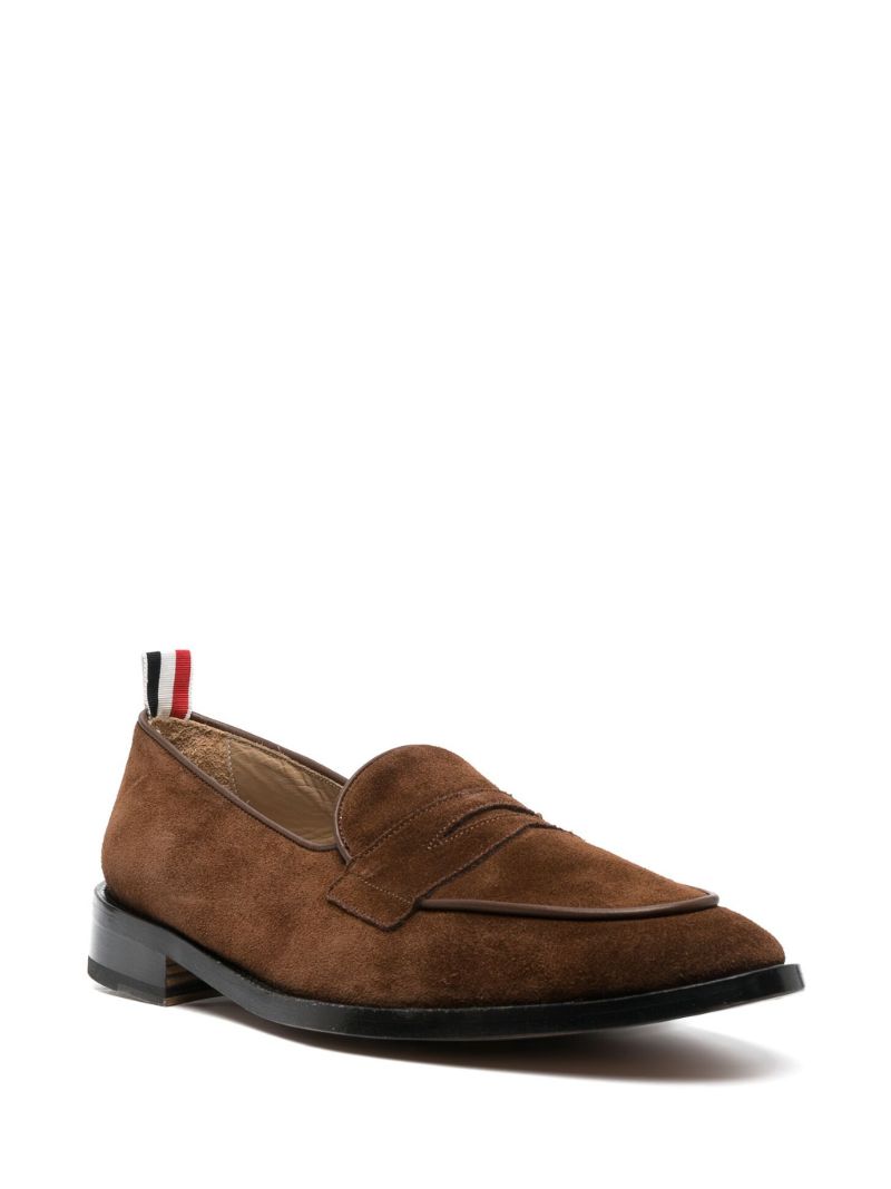 Brown Varsity Suede Penny Loafers