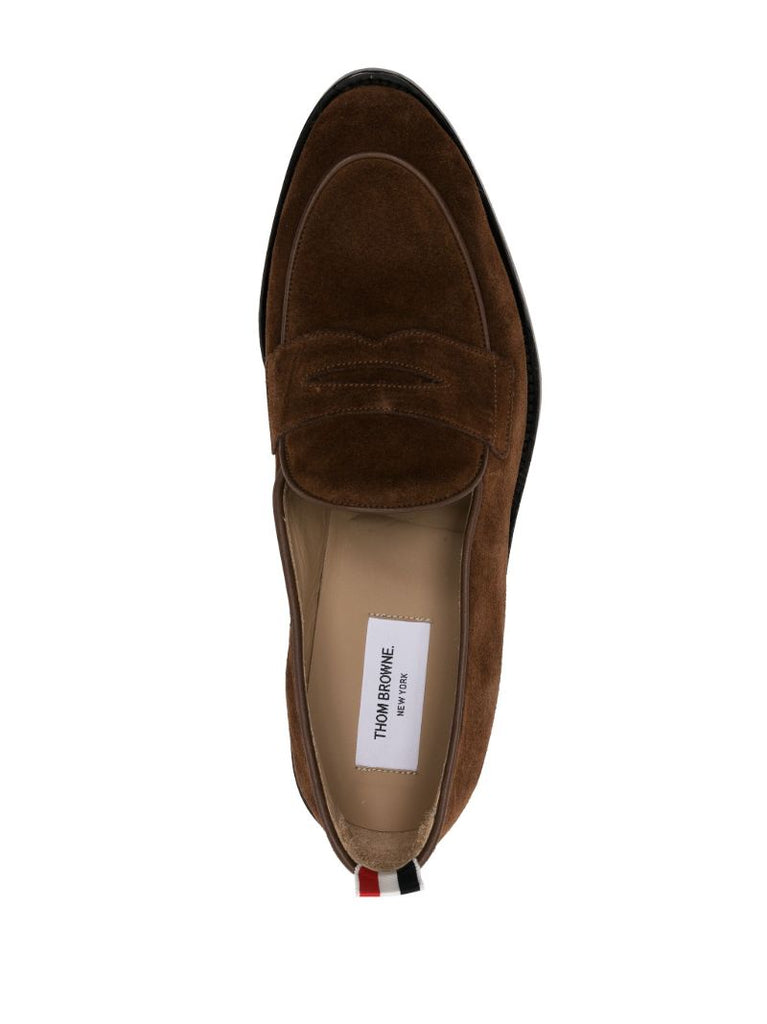 Brown Varsity Suede Penny Loafers
