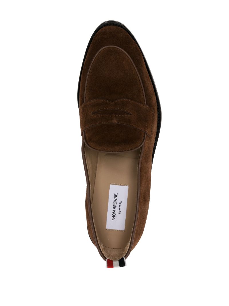 Brown Varsity Suede Penny Loafers