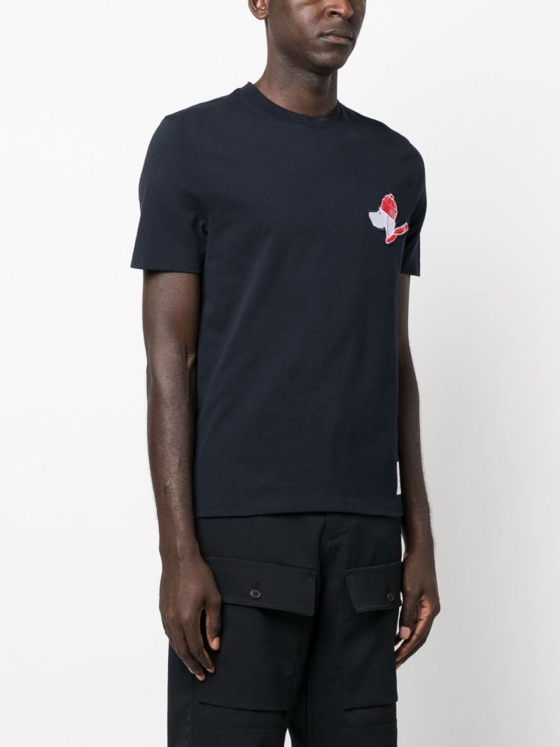 Blue Hector-appliquÃ_x0083_Â© Cotton T-shirt