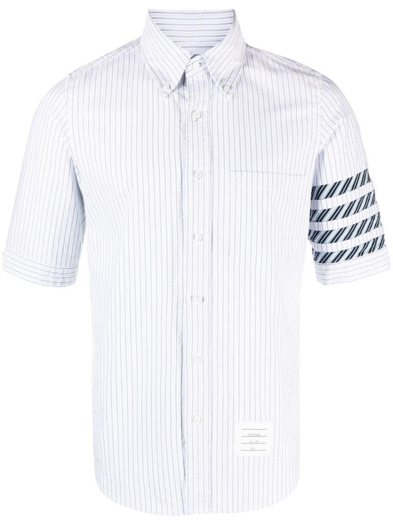 White 4-bar Stripe Cotton Shirt