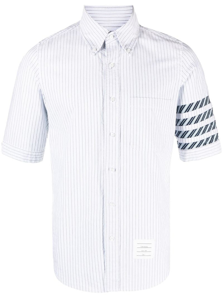 White 4-bar Stripe Cotton Shirt