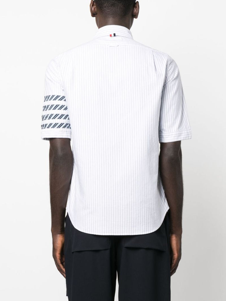 White 4-bar Stripe Cotton Shirt