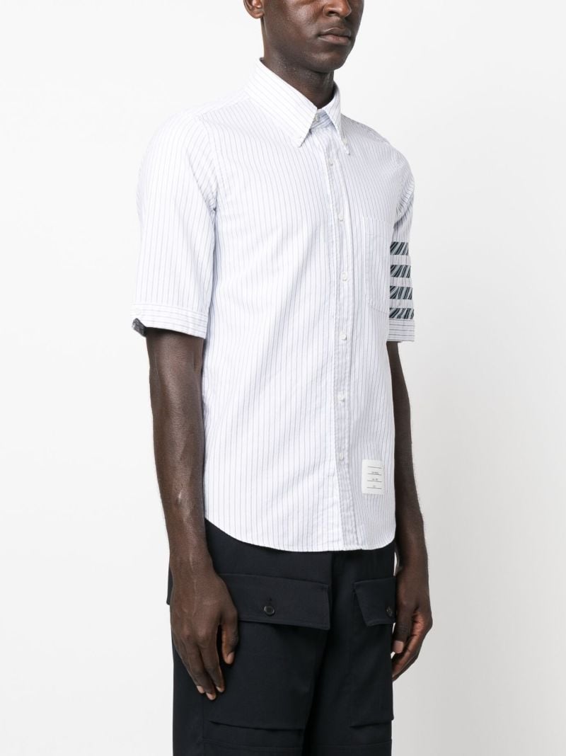 White 4-bar Stripe Cotton Shirt
