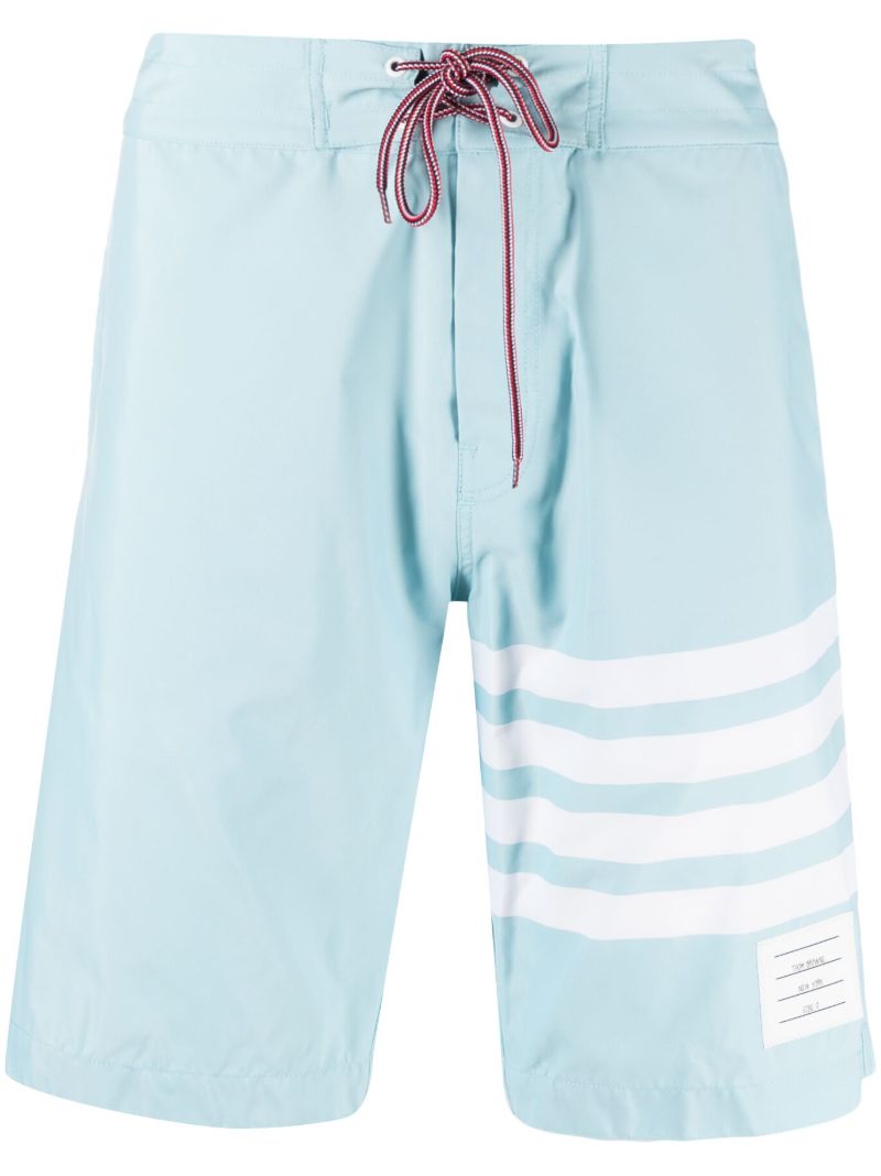 Blue 4-bar Stripe Board Shorts