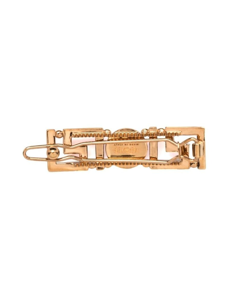 Gold-tone Greca Medusa Rhinestone Hair Clip