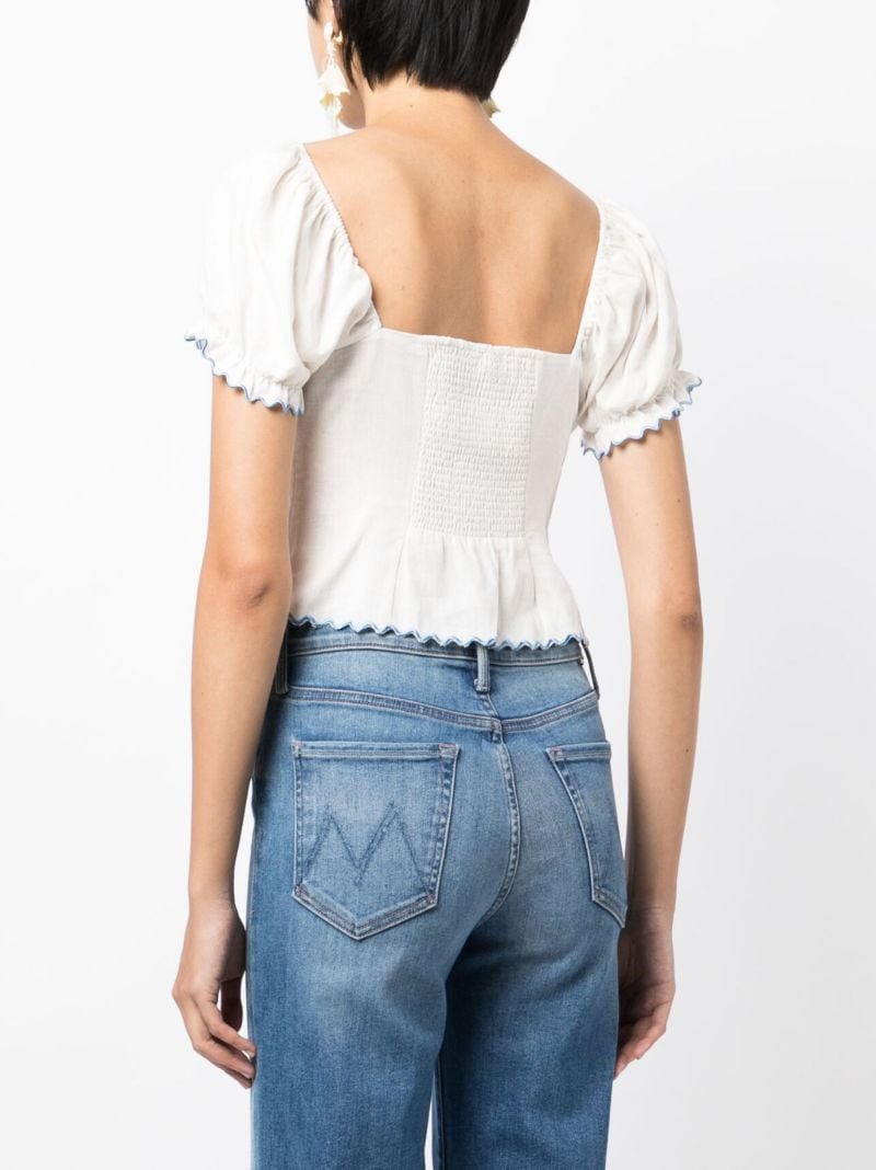 White Didi Floral Embroidered Blouse