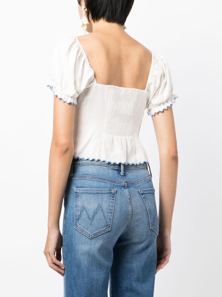 White Didi Floral Embroidered Blouse