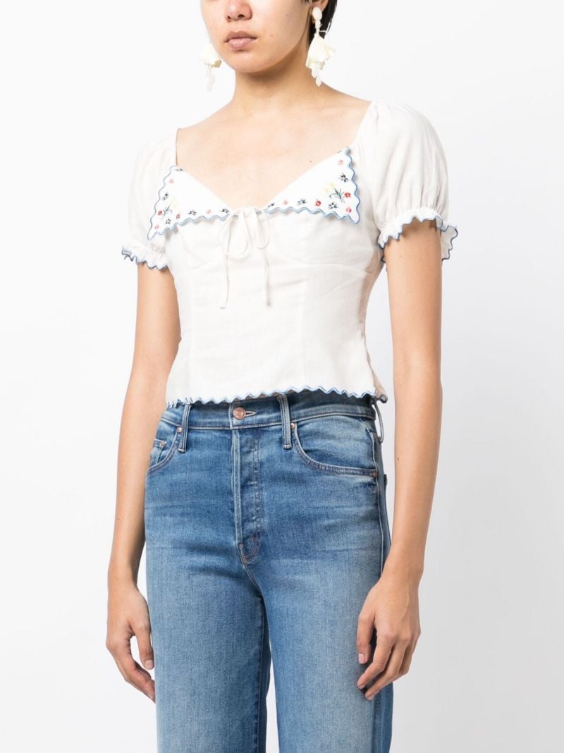 White Didi Floral Embroidered Blouse