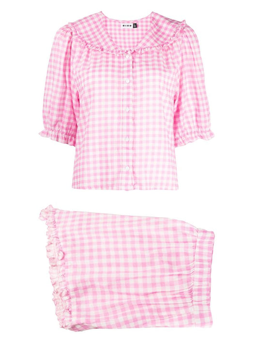 Pink Alva Gingham Cotton Pyjamas