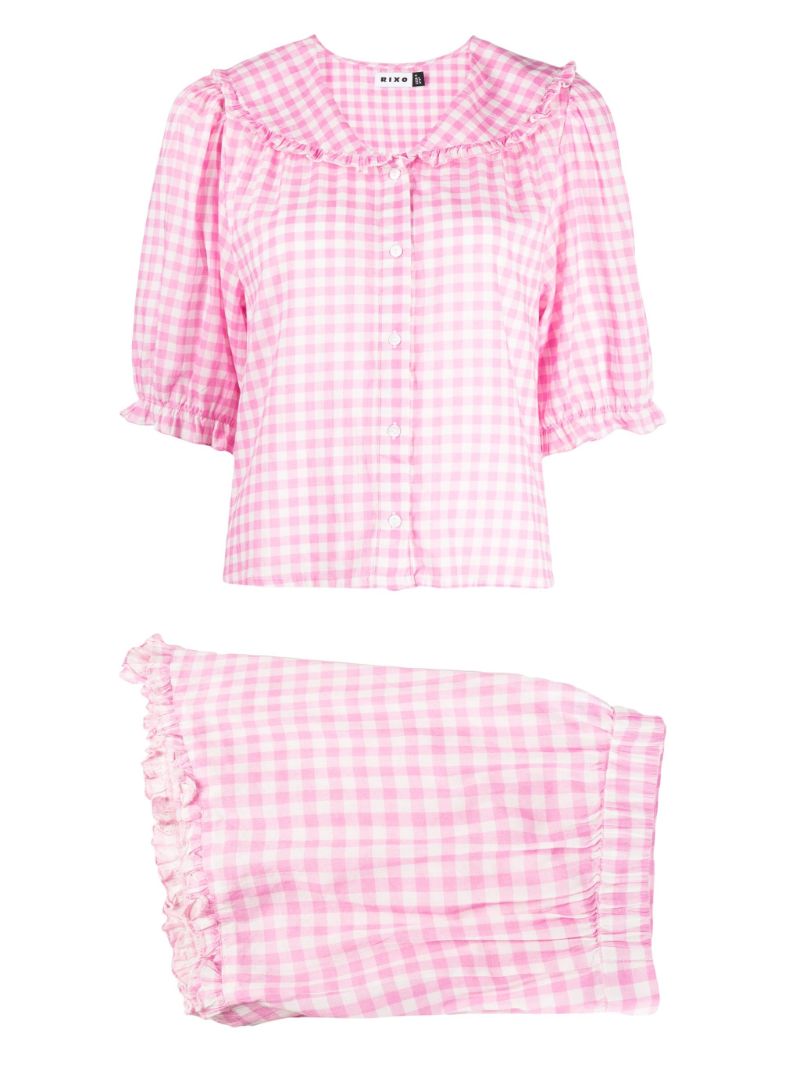 Pink Alva Gingham Cotton Pyjamas