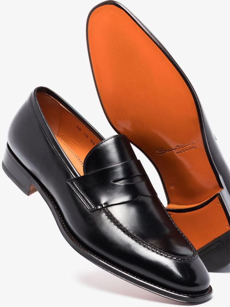 Black Leather Loafers