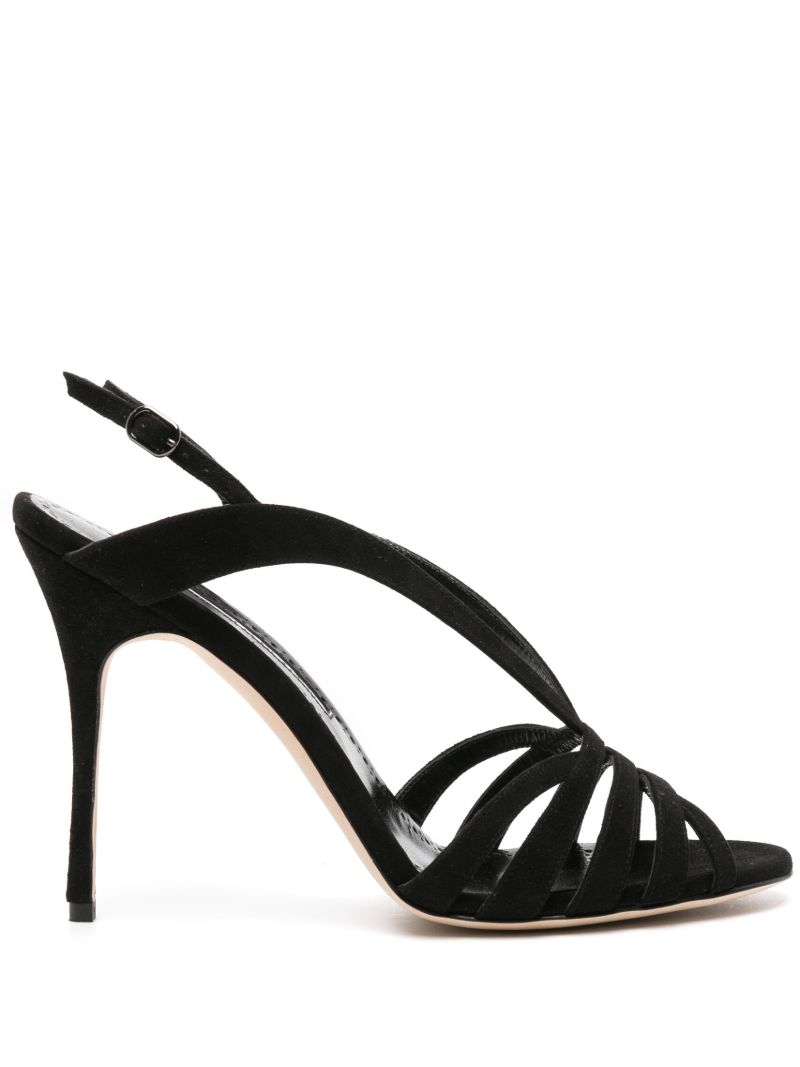 Black Sardina 105 Suede Sandals